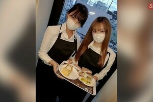 FC2PPV 2450470 バイト仲間のカフェ店員・黒髪のあの子と巨乳のあの子と3P※オープン記念特価明日まで